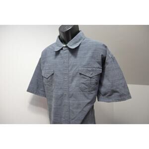English Laundry Dress Shirt Gray Cotton-Poly Stretch Short Sleeve Mens 2XL XXL